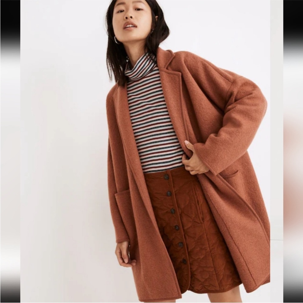 Madewell Terracotta Wool Sweater Jacket